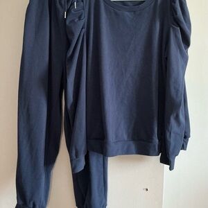 Navy Blue Long Sleeve Top